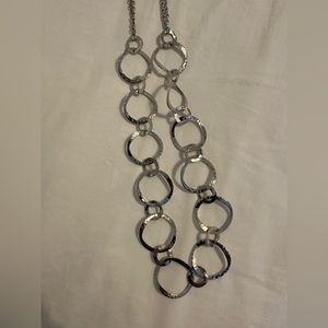 Hammered silver tone necklace